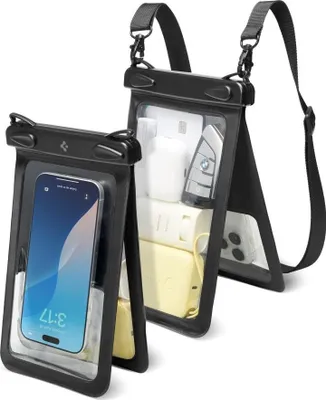 Produktbild von Spigen A603 wasserdichte Hülle Kompatibel mit Smartphones bis zu 6,9 Zoll Schwarz