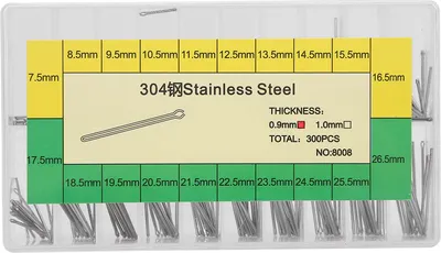 Imagen del producto de Juego de piezas de clips para correas de reloj de acero inoxidable 304 de 0,9 mm, para correas de 7,5 a 26,5 mm de ancho