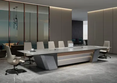 Immagine prodotto di Grande tavolo da conferenza grigio 600x180x75 cm - moderno ed elegante