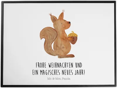 Produktbild von Mr. & Mrs. Panda Schreibunterlage Eichhörnchen Weihnachtszeit - Weiß - Geschenk, schreibtischunterlage, Unterlage Schreibtisch, Wintermotiv, schreibtischunterlagen, büro