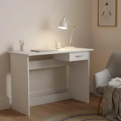 Image de Bargagli - Bureau, 101x49x76h cm Blanc Mat, avec Étagère