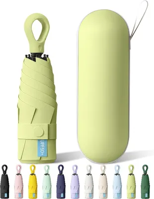 Imagen del producto de Paraguas pequeño, compacto, de 20 cm, ideal para llevar de viaje