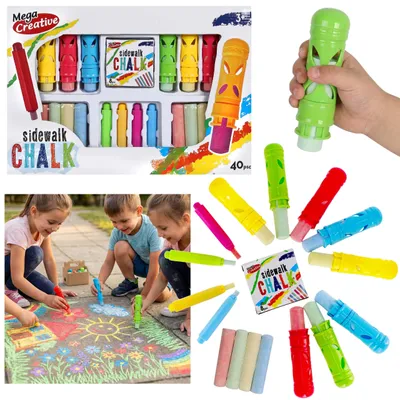 Produktbild von Straßenkreide für Kinder, bunte, nicht schmutzende Malkreide, Set mit Zubehör