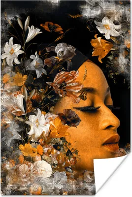 Produktbild von MuchoWow® Poster Frau - Gold - Natur 40x60 cm - Plakate für die Wand - Poster Babyzimmer