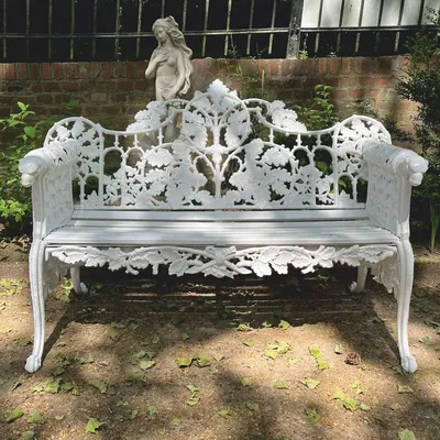 Produktbild von Casa Padrino Barock Gartenbank Weiß 148 cm - Barock Garten Möbel