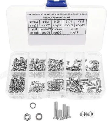 Produktbild von Famanu M3 Kreuzschrauben Set - 300 Teile aus Edelstahl - Verschiedene Größen