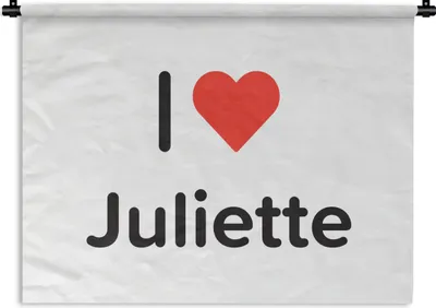 Produktbild von MuchoWow® Wandteppich Wandbehang Ich liebe - Juliette - Mädchen 150x112 cm Tapisserie Dekoration Wandtuch - Wanddecke - Wandteppiche