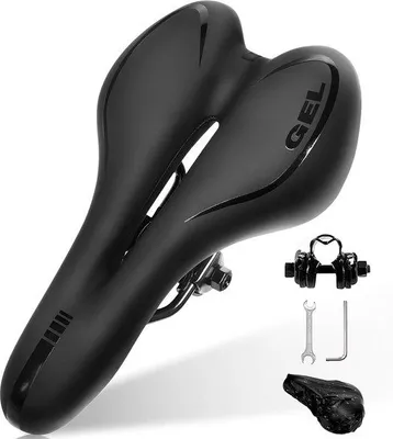 Productafbeelding van Ergonomisch Fietszadel, Comfortabel MTB-Zadel met Gel, Uitsparing voor Drukontlasting, Ademend, Pijnloos Fietsen voor Dames en Heren