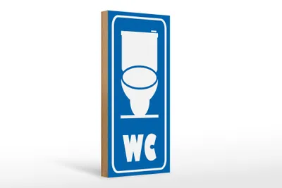 Produktbild von Holzschild Hinweis 10x27cm WC Piktogramm Toilette