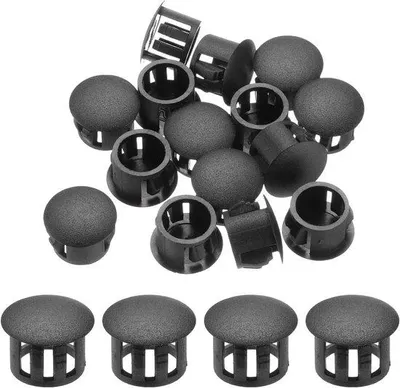 Produktbild von Famanu Stopfen aus schwarzem Kunststoff - 32 Stück, 12 mm