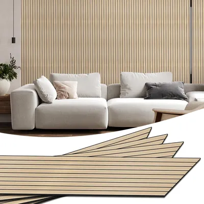 Productafbeelding van Geluidsabsorberende 3D-wandpanelen voor interieurdecoratie, met een houten uitstraling