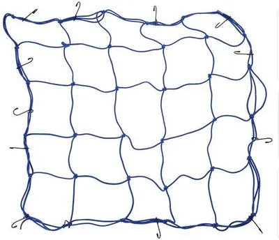 Produktbild von Elastischer Kofferbaknet mit 12 Haken - Organisationsnetz - 75 x 75 cm