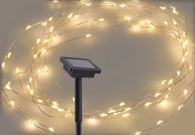 Produktbild von Solárna drôtená svetelná reťaz s 200 LED diódami - teplá biela