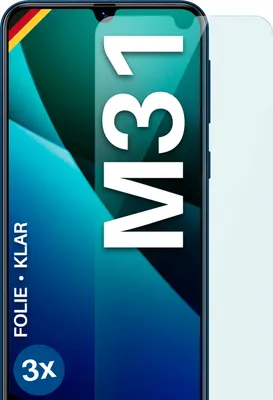 Produktbild von moex® 3x Schutzfolie kompatibel mit Samsung Galaxy M31 - Displayschutzfolie dünn Folie, Klar