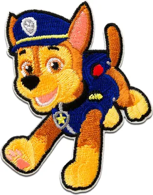 Obrázek produktu pro Paw Patrol © Chase - nášivka, nažehlovací nášivka, nažehlovací aplikace, nášivky, k nažehlení, velikost: 7,2 x 5,6 cm