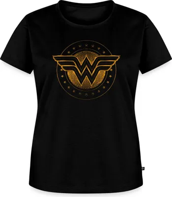 Produktbild von Spreadshirt DC Comics Wonder Woman Logo Mit Sternchen Frauen Premium T-Shirt, M, Schwarz