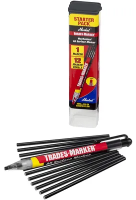 Produktbild von Marker-Stifte Starter-Pack, 4 Stück, schwarz, wasserfest, schnelltrocknend, für Schule und Büro