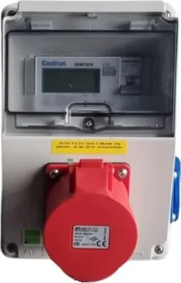 Produktbild von 32A MID geeicht - Mobiler Digital Stromzähler Zwischenstecker Box 400V / 32A CEE- Kupplung 1x230V