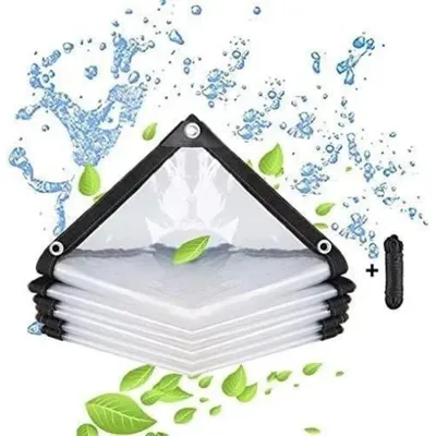 Productafbeelding van Transparante, waterdichte zeildoek met oogjes, 3x6 meter