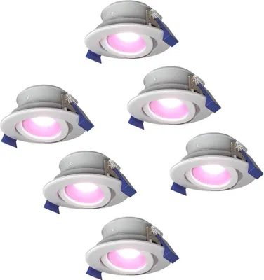 Produktbild von hoftronicsmart LED Einbaustrahler GU10 5,5W RGBWW IP65 Weiß schwenkbar 6er Set