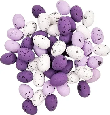 Image de Œufs en polystyrène pour Pâques, décoration de Pâques, œufs de caille, 50 pièces, 1,8 x 2,5 cm - violet