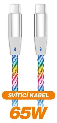 Produktbild von ALIGATOR Datenkabel LIGHT 3A, 65W USB-C/USB-C 1,2m