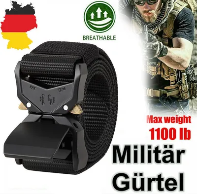 Produktbild von 125cm Herren Armee Militär Military Gürtel Taktischer Gürtel Belt Nylon Schnalle