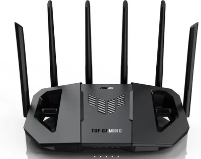 Zdjęcie produktu dla ASUS TUF Gaming BE6500 (TUF-BE6500), Wi-Fi 7 (802.11be), Dual-band (2.4 GHz/5 GHz), Przewodowa sieć LAN, Czarny, Router biurkowy