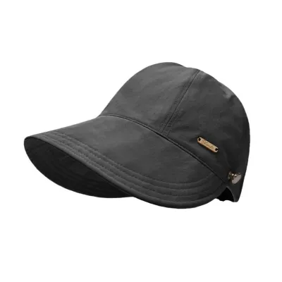 Produktbild von Outdoor-Hut, Sonnenschutz, Anti-UV, breite Krempe, einfarbig, verstellbarer Kopfumfang, faltbar, leicht, für Gartenarbeit, Reisen, Sonnenhut, Schwarz, Einheitsgröße