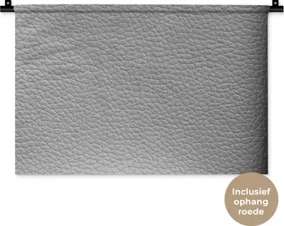 Produktbild von MuchoWow® Wandteppich Wandbehang Leder - Strukturiert - Lederoptik - Grau 60x40 cm Tapisserie Dekoration Wandtuch - Wanddekorationen