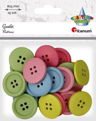 Image de Boutons en plastique colorés, 25 mm, 25 pièces. Titanum