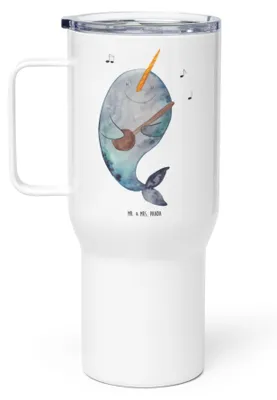 Produktbild von Mr. & Mrs. Panda To-Go-Becher Narwal Gitarre - Weiß - Geschenk, Tanzen, Kaffee-Thermobecher, Isolierbecher, Teetasse, Meer, Thermobecher, thermosbecher, Gespräche, Wal