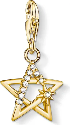 Produktbild von Charm Anhänger, Stern M. Steinen, Gold