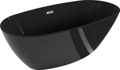 Produktbild von Mexen Eris freistehende Badewanne 170 x 80 cm, schwarz, verchromter Überlauf - 53441708070-97