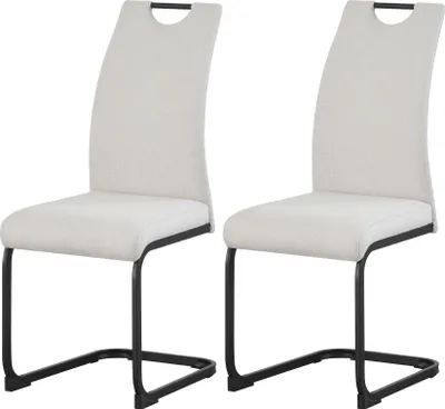 Produktbild von xonox.home Schwinger-Stuhl 2er Set Hanna Webstoff creme (B/H/T): 43 x 98 x 59 cm