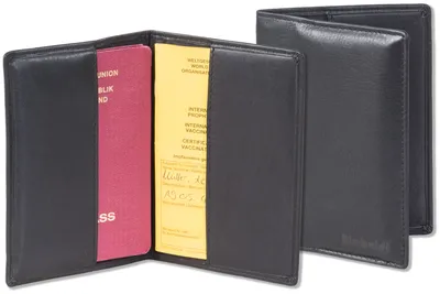 Obrázek produktu pro Kožené pouzdro Rimbaldi® na cestovní pas s ochranou proti čtení dat RFID/NFC a očkovacím průkazem hovězí kůže nappa/černá barva