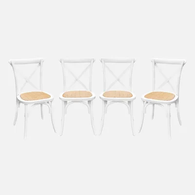 Immagine prodotto di Set 4 sedie da bistrot vintage in legno, Bianco