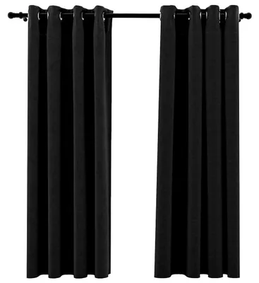 Obrázek produktu pro vidaXL Zatemňovací závěsy vzhled lnu 2 ks. Antracit 140x175 cm