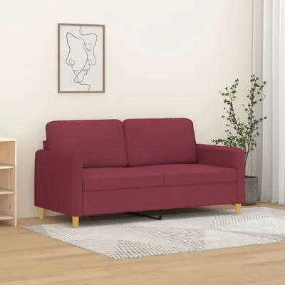 Obrázek produktu pro Maison Exclusive – Dvoumístná pohovka, vínová barva, 140 cm, potahová látka