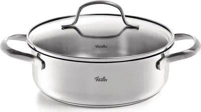 Produktbild von Fissler San Francisco / Edelstahl-Topfset, 4-teilig, Töpfe mit Glas-Deckel, Induktion (3 Kochtöpfe, 1 Bratentopf)