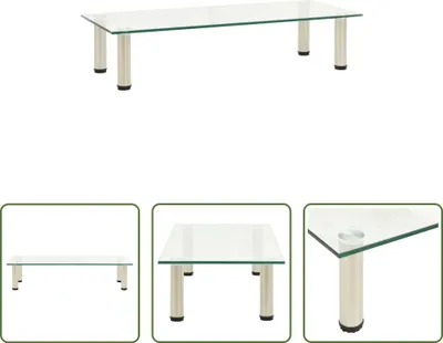 Immagine prodotto di The Living Store Tavolo TV 80x35x17 cm Vetro temperato trasparente