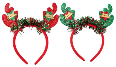 2er-Set Weihnachts-Rentier-Geweih-Haarbänder mit Sternen