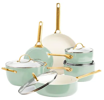 Obrázek produktu pro GreenPan Padova Reserve, Smíšená sada, Zelená, Keramický, Elektrický, Plyn, Halogen, Indukční, 10 kusů
