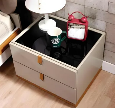 Immagine prodotto di Comodino in legno grigio in stile moderno