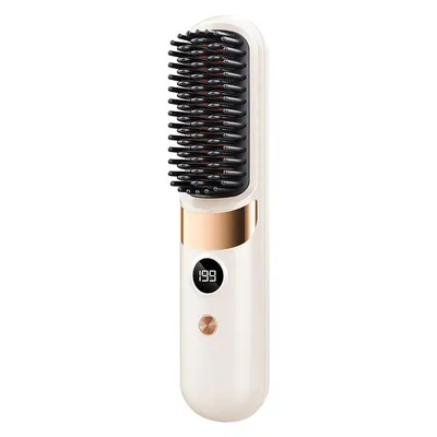 Produktbild von Kabelloser Haarglätter, Kurzhaar-Stylingbürste, Ionen-Haarglätter, 4 Temperaturstufen, LCD-Anzeige, geeignet für Reisen und den täglichen Gebrauch