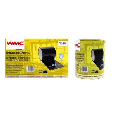 Obrázek produktu pro WMC Tools Lepicí páska 1,5 m x 10 cm, voděodolná opravná páska, páska pro kutily, voděodolná páska, barva: černá