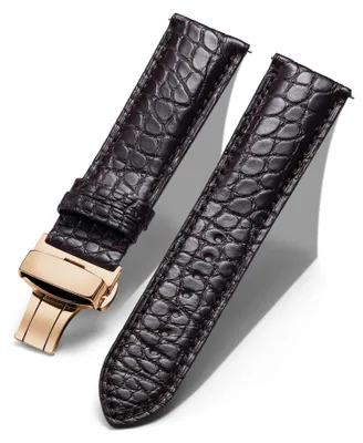 Produktbild von Uhrenarmband Krokodilleder mit Schmetterlingsschließe 18-22mm