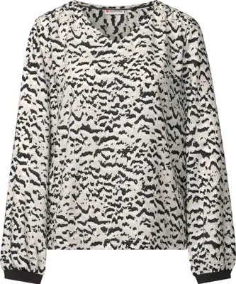 Produktbild von Street One V-neck blouse w tape detail morning beige 42