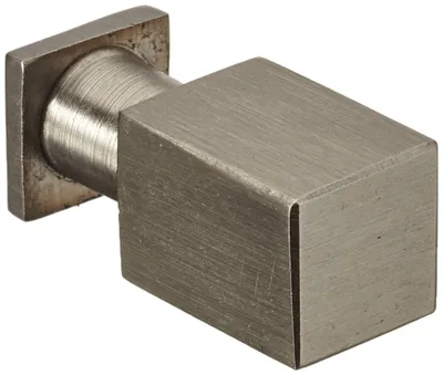 Möbelknopf aus Edelstahl, gebürstet, 10 x 10 x 24 mm, silber