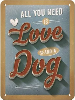 Produktbild von Nostalgic-Art - Blechschild 15x20 cm - PfotenSchild - Love Dog
